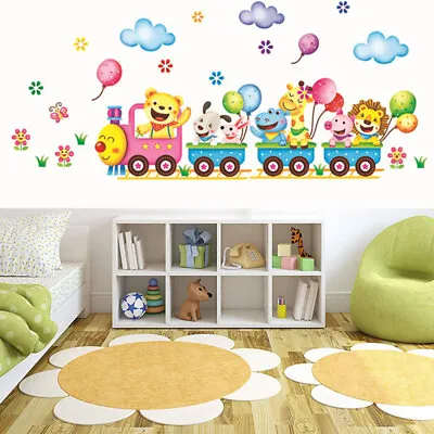 Animal DIY Train Wall Sticker For Kids Baby Room Nursery Home Decor Mural ArH-PN • £4.81
