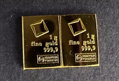 (2) One Gram Gold Bars .9999 Fine Essayeur Fondeur • $185