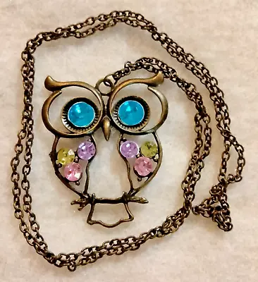 Vintage Owl Pendant / Necklace (77 - 1379) • $11.95