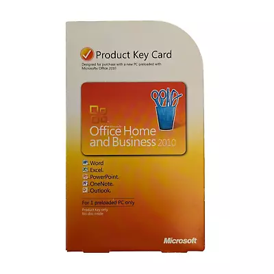 Microsoft Office 2010 Home And Business Product Key Card New Key Only • $19.99