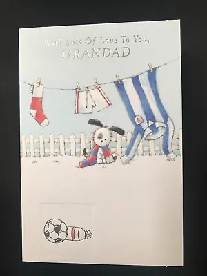 Grandad Birthday Card Cute Dog With Football Kit  20 X 14 Cm • £1.79