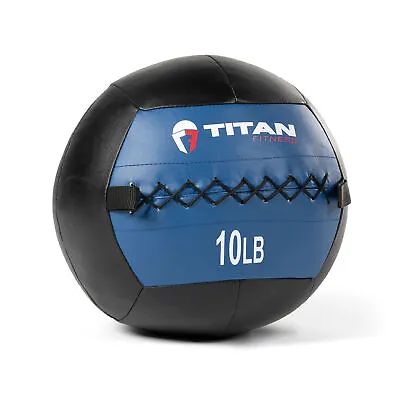 Titan Fitness Soft Leather Medicine Wall Ball 10 Lb. Durable Endurance Cardio • $59.99