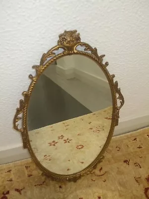 £0.99 • Buy Vintage Ornate Gold Wall Mirror Gilt Metal Baroque Frame 1960/70s 99p No Res