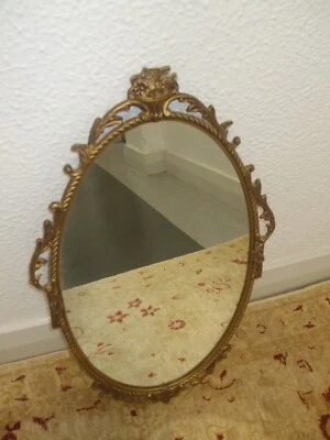 £0.99 • Buy Vintage Ornate Gold Wall Mirror Gilt Metal Baroque Frame 1960/70s 99p No Res