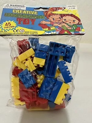 Vintage Creative Construction Toy Interlocking Plastic Building Bricks Blocks • $4.99