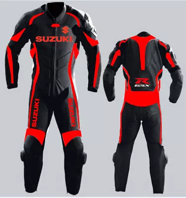 Suzuki GSXR Motorcycle Leather Suit Sports Motorbike Cowhide Leather Unisex Suit • $260.95