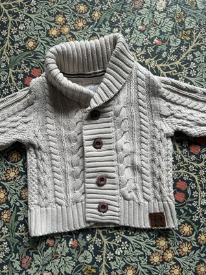 £4.85 • Buy Monsoon Baby Grandad Style Oatmeal Cardigan 6-12