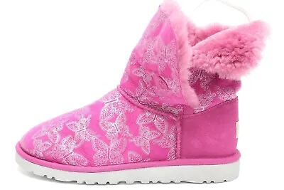 UGG Australia Pink Sheepskin Shearling Winter Boots Shoes Sz. 5 EU 35 $150 • $67.15