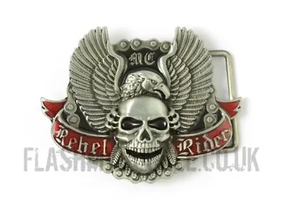 Rebel Rider - Gothic Skull & Eagle Belt Buckle • £9.95