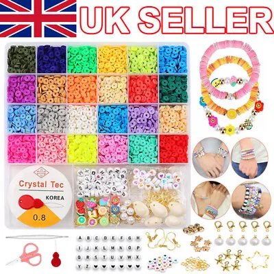 £10.25 • Buy 1 Set Jewelry DIY Kit Clay Spacer Beads Bracelet Making Ceramic Beads Colorful 