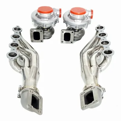 T4 AR.80/.81 Turbo+Exhaust Manifold+Elbows Adapter For Small Block V8 LS1 LSX • $770.79