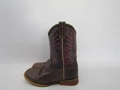 Ariat Little Kids Youth Size 12.5 D Purple Brown Leather Cowboy Western Boots • $29.44