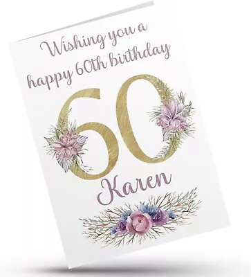 Personalised 60th 70th 80th 90th 100th Birthday Card Female Nan Mum Sister Aunt • £3.86