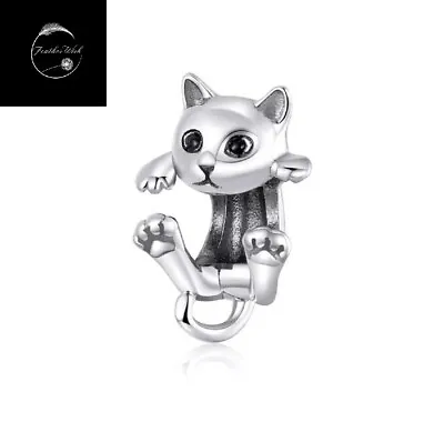 £14.99 • Buy Genuine Sterling Silver 925 I Love My Cat Kitten Pet Bead Charm For Bracelets