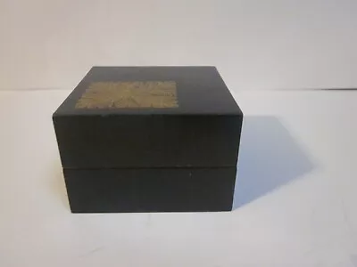 Vintage Black Lacquer Leaf Design Square Trinket Box • $9.99