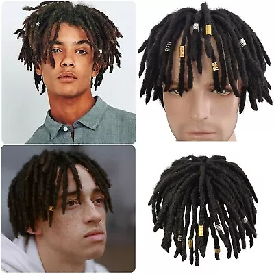 Black Crochet Braided Hair Hip Hop Men'S African Lace Frontal Wig Synthetic • $25.99