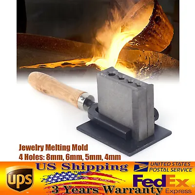 Gold Silver Casting Melting Cast Iron Ingot Mold Reversible Refining For Jewelry • $33