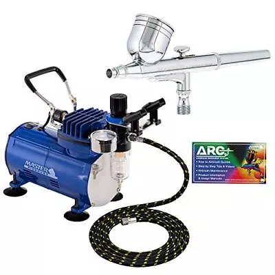Multipurpose Gravity Feed Dualaction Airbrush Kit With 6 Foot Hose And A Powerfu • $135.01