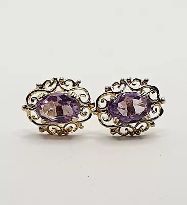 9ct Celtic Amethyst Stud Earrings In Yellow Gold  • £79