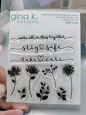 Gina K Designs Clear Stamps Set Take Care Botanical • $8.99