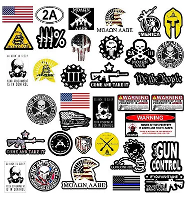 10 Random 2nd Amendment Vinyl Decal Stickers Lot / Pack Molon Labe Spartan 300 • $7.99