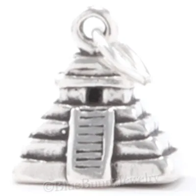 $15.29 • Buy MAYAN PYRAMID Charm Mexico Mexican Aztec Pendant Travel STERLING SILVER 925 .925