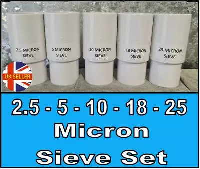 £25.99 • Buy 2.5 5 10 18 25 Micron Nylon Mesh Stackable Sieve Set, Strainer Filter, Wine