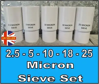 2.5 5 10 18 25 Micron Nylon Mesh Stackable Sieve Set Strainer Filter Wine • £29.99