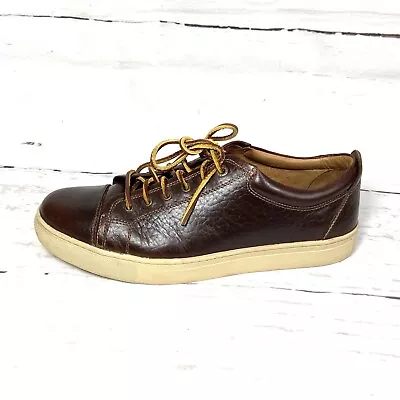 H.S. Trask Bison Shoes Men’s 10M Brown Rigby  Leather Sneakers • $63