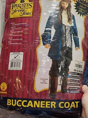 Rubies Buccaneer Pirate Captain Hook Blue Coat Adult Mens Costume Sz M-XL Upto44 • $64.99