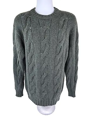 Malo Cashmere Chunky Heavy 8 - 12 Ply Cable Knit Crewneck Sweater 52 XL Italy • $399.99