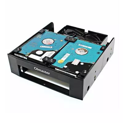 2 X 2.5” HDD/SSD To 5.25” Hot Swap Mobile Rack Cage W/ 3.5''Drive/Device Bay • £12.89