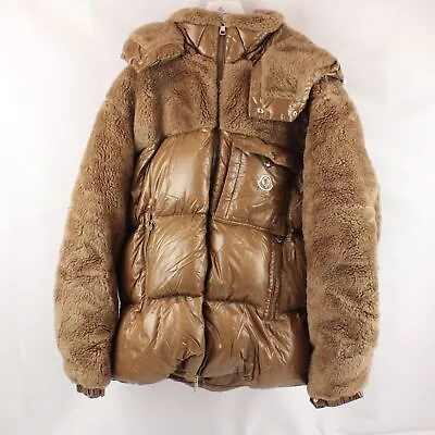 Moncler Thymelee Short Down-Filled Puffer Jacket In Light Brown - Designer 7 • $224.94