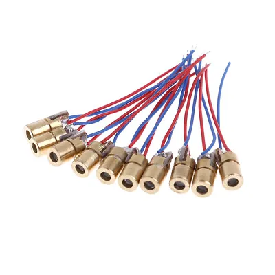 10Pcs 650nm 6mm 3V 5mW Mini Laser Dot Diode Module Head WL Red S-u- • £3.94