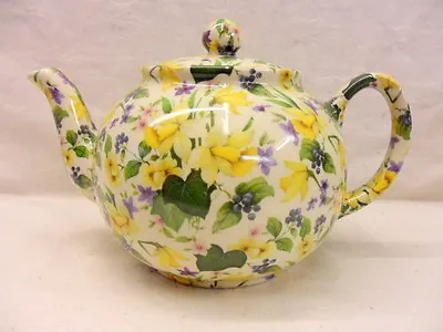 £22.99 • Buy Heron Cross Pottery Spring Daffodil Chintz Design 2 Cup Teapot Made In UK.