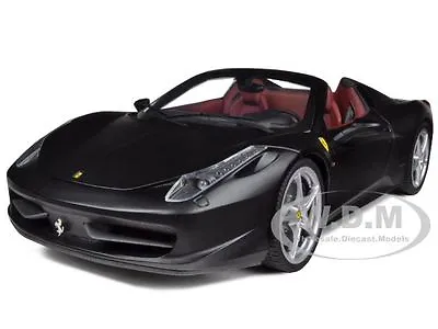 Ferrari 458 Italia Spider Matt Black Elite Edition 1/18 Model Hot Wheels X5485 • $89.99