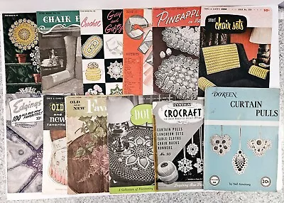 12 Vintage Doily Crochet Pattern Books ~ Dates 1941 - 1950/6Coats Clark's 4 Star • $2.99