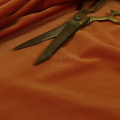 £0.99 • Buy New Furnishing Soft Smooth Quality Velvet Upholstery Fabric Burnt Orange Colour