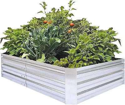 Galvanized Raised Garden Beds For Vegetables Large Metal Planter Box Flower Herb • $47.89