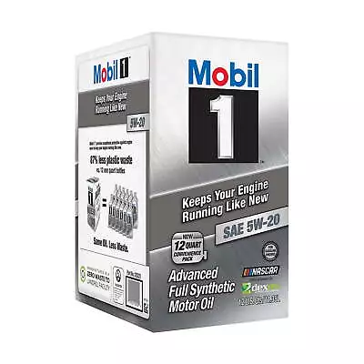 Mobil 1 Advanced Full Synthetic Motor Oil 5W-20 12 Qt Box Auto & Tires Motor Oil • $58.70