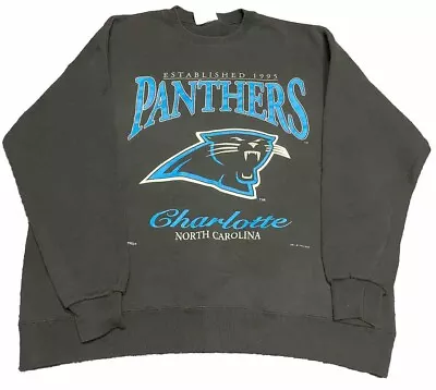 Vintage Carolina Panthers NFL Graphic Sweat Shirt Unisex Size XXL 90s NFC • $34.99