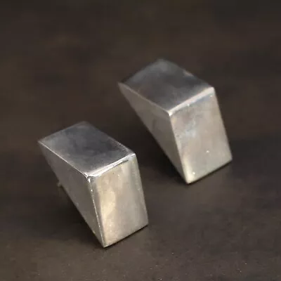 VTG Sterling Silver - MEXICO MODERNIST Solid Triangle Post Stud Earrings - 7g • $4.25