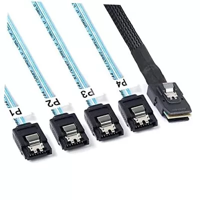 Mini SAS To SATA Cable: 1M SFF-8087 To SATA Mini SAS Breakout 3.3FT 1 PACK • $17.64