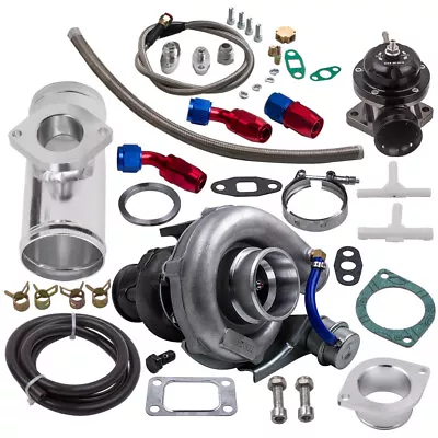 $205.19 • Buy T3/T4 T04E Turbo V-Band 400+HP Internal Wastegate + Oil Return + Feed Line + BOV