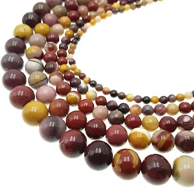 Mookaite Jasper Smooth Round Beads 4mm 6mm 8mm 10mm 12mm 15.5  Strand • $11.49