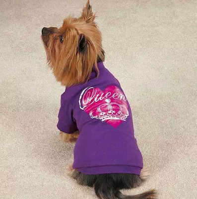 Zack & Zoey Queen Pup Dog T-Shirt Tee Purple Pet Top Crown • $18.99