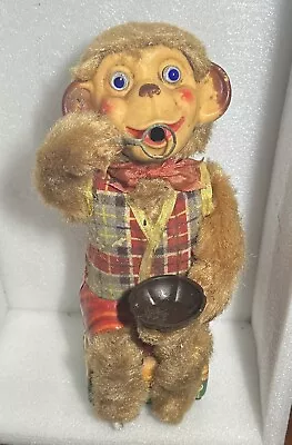 Vintage Bubble Monkey Tin Toy Battery Operated Monkey Blowing Bubbles • $10