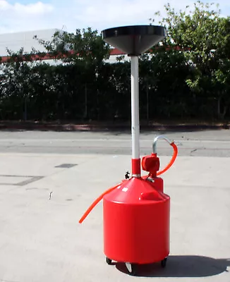 $145.99 • Buy 20 Gallon Portable Waste Oil Drain Tank W/Rotary Hand Pump Operated Drainage RED