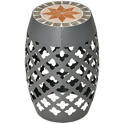 12  Patio Round Stool Garden Outdoor Footstool Mosaic Side Table Plant Stand • $49.91