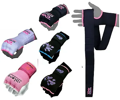 EVO Ladies MMA Gel Inner Gloves Boxing Hand Wraps Body Combat Martial Arts Strap • £5.99